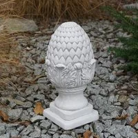 gartendekoparadies.de Gartenfigur Pinienzapfen Steinfigur Zirbelnuss, H. 32 cm, 9 kg, Frostsicher