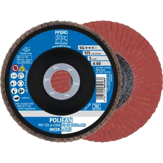 PFERD TOOLS POLIFAN Fächerscheibe PFF flach A-COOL SG INOX+ALU Edelstahl/Alu - 67656125