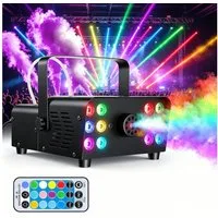 oyajia LED Discolicht DJ Discolicht Partylicht, Discolicht Nebelmaschine Mini mit RGB Effekt, RGB, Nebel Maschine mit Fernbedienung UND LED Licht für Halloween DJ Party
