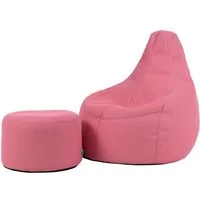 icon Sitzsack Sessel Gaming Stuhl aus Techmesh mit Hocker (Spar-Set, 1 x Sitzsack, 1 x Fußhocker), Sitzsack XXL, Gaming Sitzsack, Made in Germany, Erwachsene & Kinder