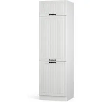 Vicco Kühlumbauschrank Fame-Line, Weiß Landhaus/Weiß, 60 cm (1-St., 1 Kühlumbauschrank)