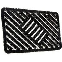 HANSE Home Fußmatte Grid Brushes Mat, Türmatte, rechteckig, Höhe: 33 mm, Gitter, Robust, Bürsten, Innen, Außen, Schmutzabtreter, Wetterfest