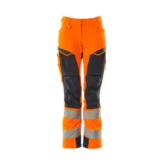 MASCOT Damen Hose mit Knietaschen ACCELERATE SAFE Hi-vis Orange / Schwarzblau 42 - 19078-511-14010-76C42