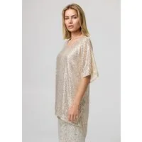 Worldclassca Paillettenshirt Worldclassca Paillettenshirt Oversize Bluse Lang mit Pailetten Party Abendmode Partymode Weihnachtsmode Hochzeitsmode Clubwear