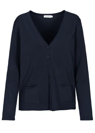 CLARINA - Ganzjahres NOS V-Cardigan, 1/1 623 marine - Gr. - 44