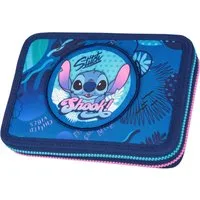 CoolPack Federmäppchen Etui XL, Disney, Stitch, mit 2 Reißverschlüssen, befüllt