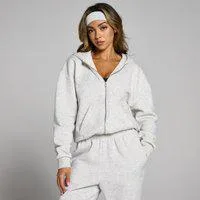 MP Damen Basics Kapuzenpulli mit durchgehendem Reißverschluss – Hellgrau - XS