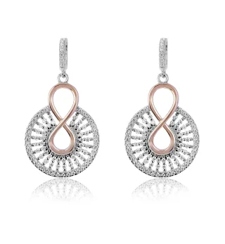 Orphelia 'Frida' Tropfenohrringe aus 925er Sterlingsilber für Damen - Silber/Rosé ZO-7437