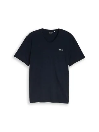 Tom Tailor - T-Shirt mit V-Ausschnitt sky captain blue - Gr. - M