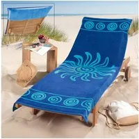 Delindo Lifestyle Strandtuch Frottee Bezug für Gartenliege, Schonbezug für Sonnenliegen, Baumwolle, (1-St), Jacquard gewebtes Motiv