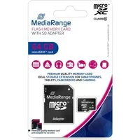 Mediarange Mediarange Micro SDXC Karte 64GB Speicherkarte Class 10 Speicherkarte