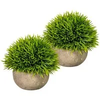 Kunstpflanze Christin Grashalbkugel, OTTO home, Höhe 12 cm, Gras, im Paperpot, 2er Set