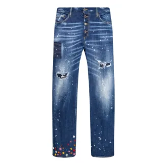 Dsquared2 - Roadie - Blaue Jeans Mit Blumenmuster