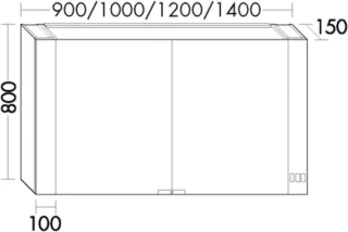 Burgbad Spiegelschrank RL40 Light RL40 VC 800x900x150 Anthrazitgrau Matt, SPQU090F4952 SPQU090F4952