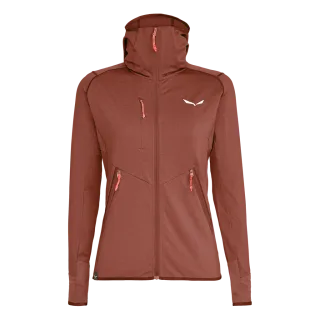 SALEWA - Agner Hybrid Polarlite Durastretch Damen Kapuzenjacke - Rot (Gr.32)