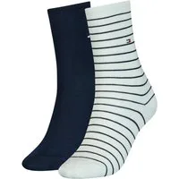 Tommy Hilfiger Socken TH WOMEN SOCK 2P SMALL STRIPE (2-Paar, 2 Paar) mit schmalem Rippenbündchen, meliert, gestreift