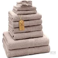 NatureMark Handtuch Set 10 tlg. Frottier Handtuch-Set, 100% Baumwolle (10-St), 4X Handtücher, 2X Duschtücher, 2X Gästetücher, 2X Waschhandschuhe