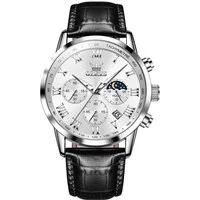 OLEVS Quarzuhr Herrenuhr Olevs Chronograph mit Tag-Nacht Anzeige & Lederband 5529