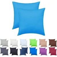 NatureMark Kissenbezüge 2er Pack Jersey Kissenbezug Kissenhülle, (2 Stück), Kissenhülle in vielen Größen und Farben (40 x 40 cm, Türkis)