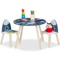 relaxdays Kindersitzgruppe 3-teilige Kindersitzgruppe Space Dino, (3-tlg)