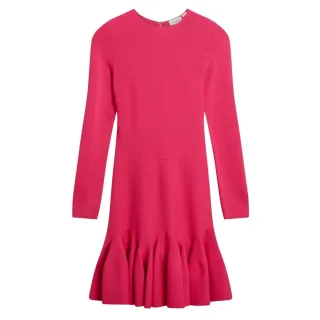 Ted Baker Loisss Flippy Rock, Langärmeliges Fuchsiafarbenes Minikleid