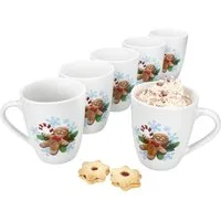 MamboCat Becher 6x Candyman Kaffeebecher 320ml Porzellan-Tassen 6 Personen Glühwein, Porzellan, Weihnachtsgeschirr, Winter, Weihnachtsset, Geschirr, Advent