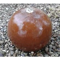 Jürgen Bocker - Gartenambiente Gartenbrunnen Kugelbrunnen 28 - 50 cm Cortenstahl incl. LED Brunnenkugel Garten