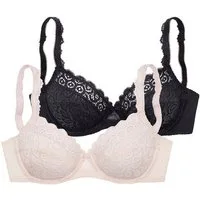 petite fleur by Lascana Bügel-BH (Packung, 2 Stück) aus Spitze, mit dekorativen Trägern, Dessous