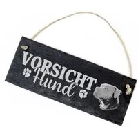 Dekolando Hängedekoration Vorsicht Hund American Bully Schild 22x8cm