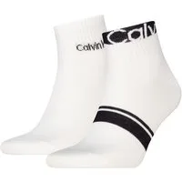 Calvin Klein Kurzsocken CK MEN QUARTER LOGO STRIPE (2 Paar) mit breitem Rippenbündchen, Cotton-Mix