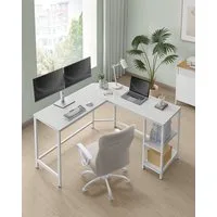 VASAGLE Schreibtisch L-förmiger Computertisch, Eckschreibtisch, Gaming, Homeoffice, 138 x 138 x 76 cm, mit 2 Ablagen, platzsparender, einfacher Aufbau