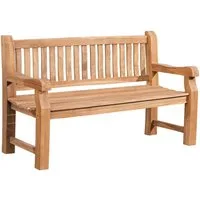 CLP Gartenbank Teakbank Jackson V2 (1er), aus wetterfestem Teakholz, mit Rückenlehne