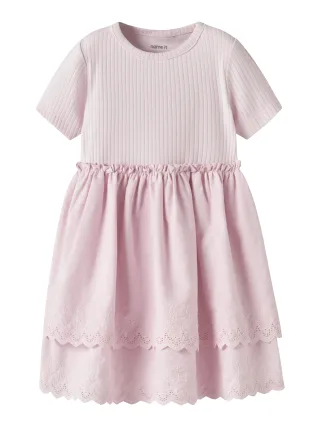 NAME IT - NMFHAVELLE SS DRESS Cradle Pink - Gr. - 104