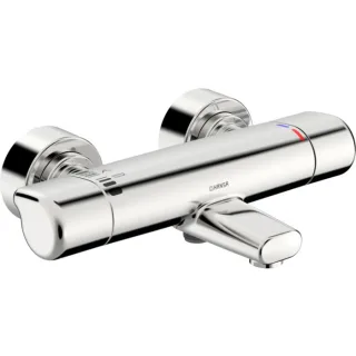 Hansa Hansacare Wannen-Thermostat 08717100 AP, S-Anschlüsse verdeckt, Ausladung 168 mm, chrom