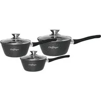 Cheffinger Kasserolle Stielkasserolle Set 6 tlg Ø16-18-20cm Saucenpfanne Pfanne Stieltopf, (6-tlg)