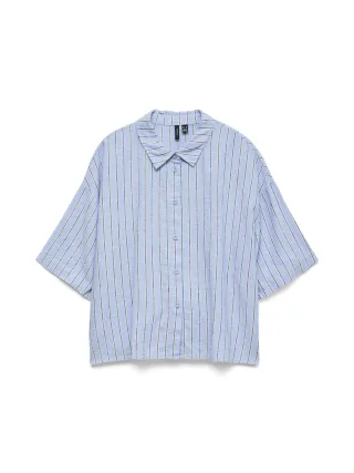 VERO MODA - VMLINN 2/4 SHORT SHIRT WVN NOOS Cornflower Blue - Gr. - S