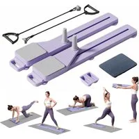 UMAY Pilates-Reformer Verbessertes 8-in-1-Fitnessboard & Pilates-Geräteset, (Widerstandsbänder, Balance Board für Ganzkörpertraining), mit Ab Workout Ausrüstung, Multifunktionales Liegestützbrett