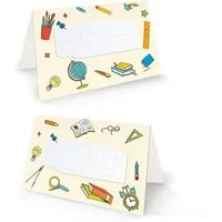 Logbuch-Verlag Klappkarte 25 Tischkarten Schule Kindergarten 8,5x5,5?cm Schulanfang Tischdeko