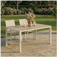IDIMEX Gartentisch MONDELLO, Terrassentisch wetterfest 150x90 cm Weiß