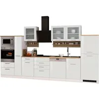 KOCHSTATION Küchenzeile KS-Mailand, Breite 370 cm, mit E-Geräten, MDF Fronten