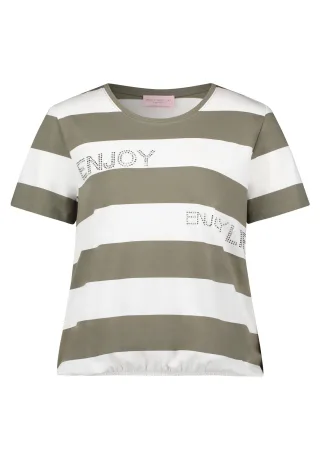 betty barclay - so cosy - - Ringelshirt khaki/cream - Gr. - 42