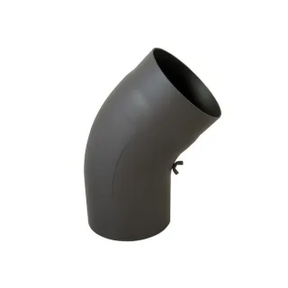 Bertrams Bogen 07BG45-150T 45°, Ø 150 x 2 mm, glattgezogen, mit Tür, gussgrau