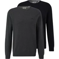s.Oliver Rundhalspullover 2er Pack Basic (Spar-Set, 2-tlg) Pullover - Baumwolle - Atmungsaktiv - Angenehm weiches Material