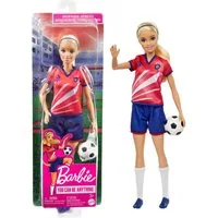Mattel® Anziehpuppe Barbie Fußballspielerin blond im roten Trikot