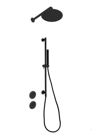 JEE-O slimline 04 Wand-Duschkombination mit Thermostat und Umsteller, struktur schwarz, 800-6453 800-6453