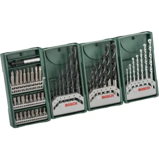 Bosch Bohr- Schrauberbit-Set 3+1, Mini-X-Line, Metall-, Stein-, Holzbohrer, Bit-Set - 2607017071