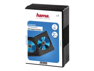 Hama DVD Jewel Case | 00051294 | Kapazität: 2 DVD - Schwarz (Packung mit 5)