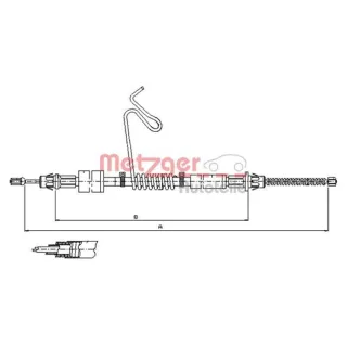 Metzger Handbremsseil hinten links Ford Transit