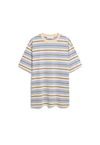 Armedangels - MAARKOS STRIPES T-SHIRT wedgwood-granit - Gr. - L