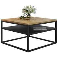Lookway Couchtisch NOVA LOFT mit Ablage auf schwarzem Gestell (1x Tisch), Breite: 68,5